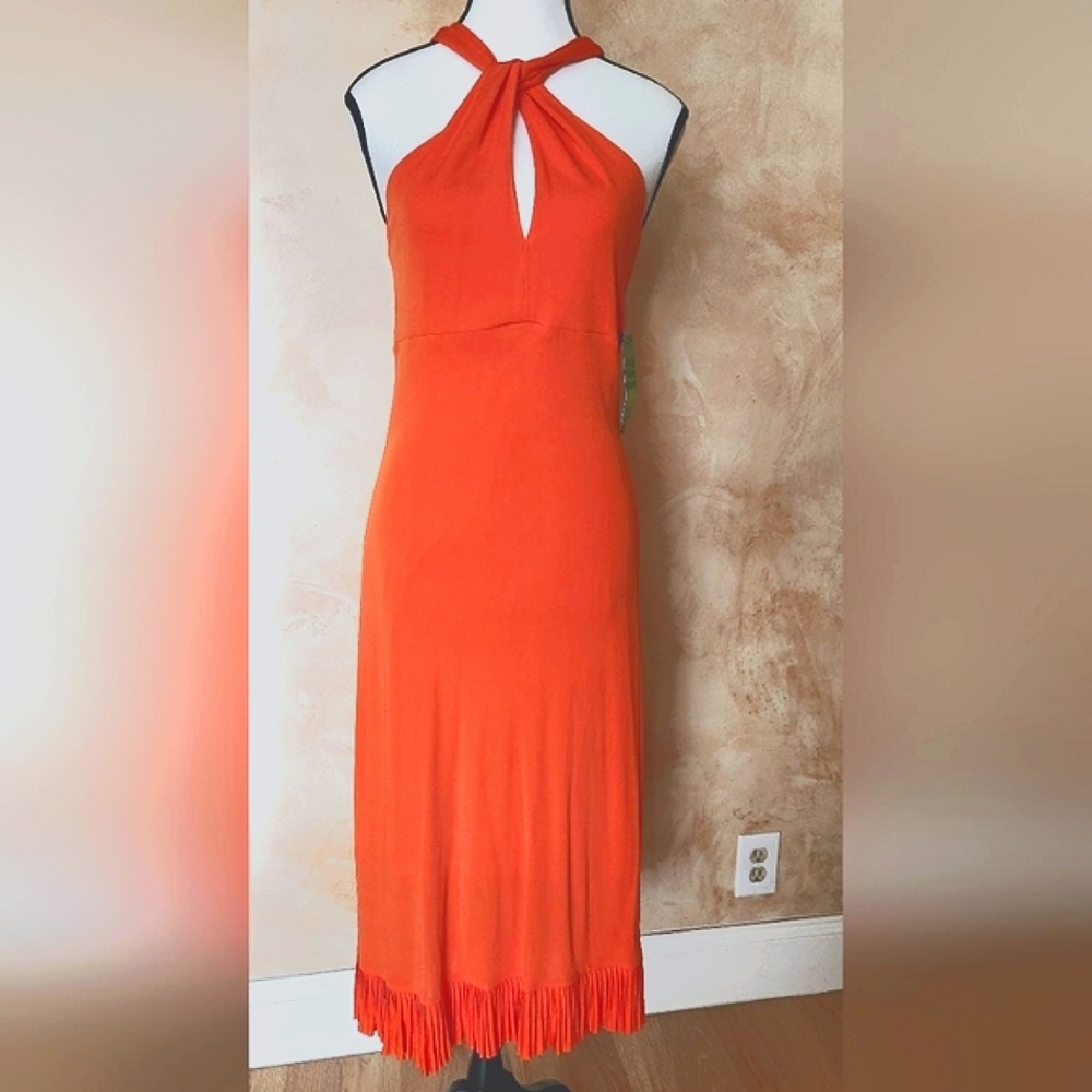 NWT orange halter dress. Size 6. Brand Citrine. Sexy and Elegant.